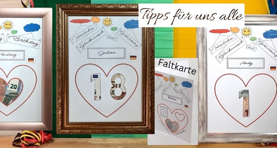 Geld verschenken Ideen Geburtstag